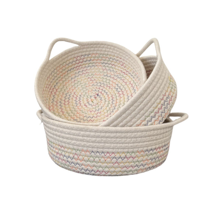 Women Practical Storage Basket with Colorful Zigzag Pattern Kalsten