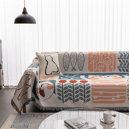 Cat-Themed Decorative Throw Blanket