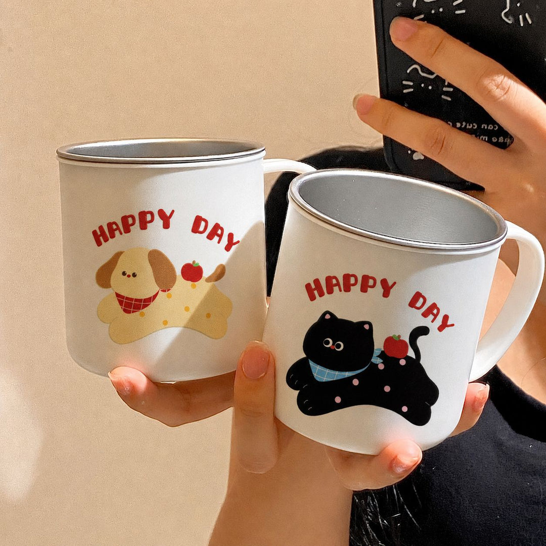Ceramic mug with playful cat motif and cheerful inscription Kalsten