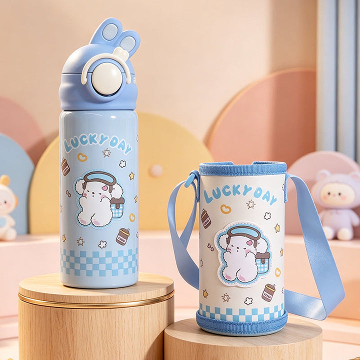 Women's insulated bottle with practical carrying device and playful design Kalsten