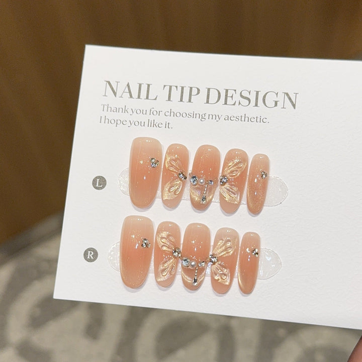 Artificial nail tips with elegant floral details Kalsten