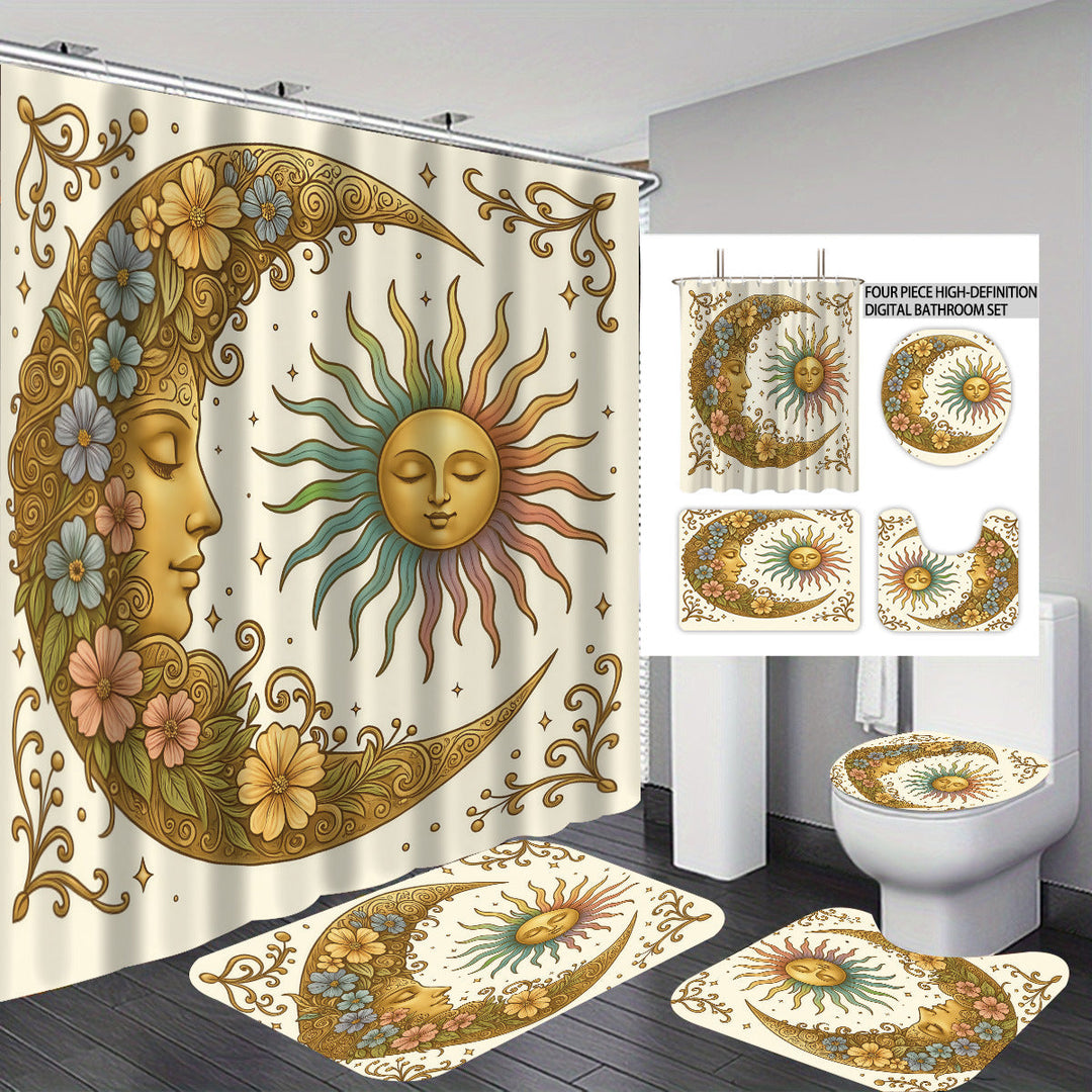Celestial-Themed Four-Piece Bathroom Décor Set Kalsten