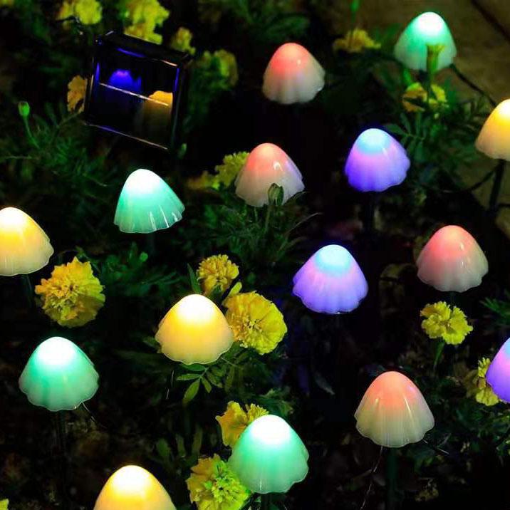 Contemporary Creative Plastic Solar LED Mushroom Lights String Lights For Outdoor Patio | Kalsten