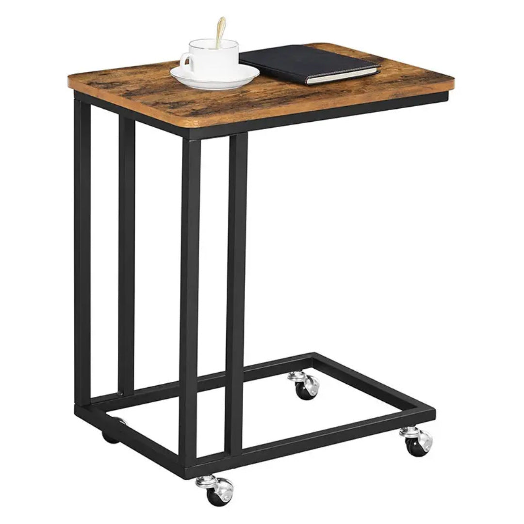 Side table with wheels and modern design Kalsten