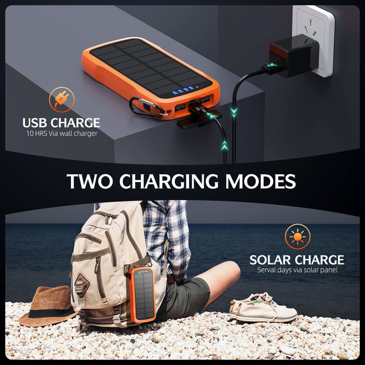 Solar charger with integrated USB ports and LED lamps Kalsten