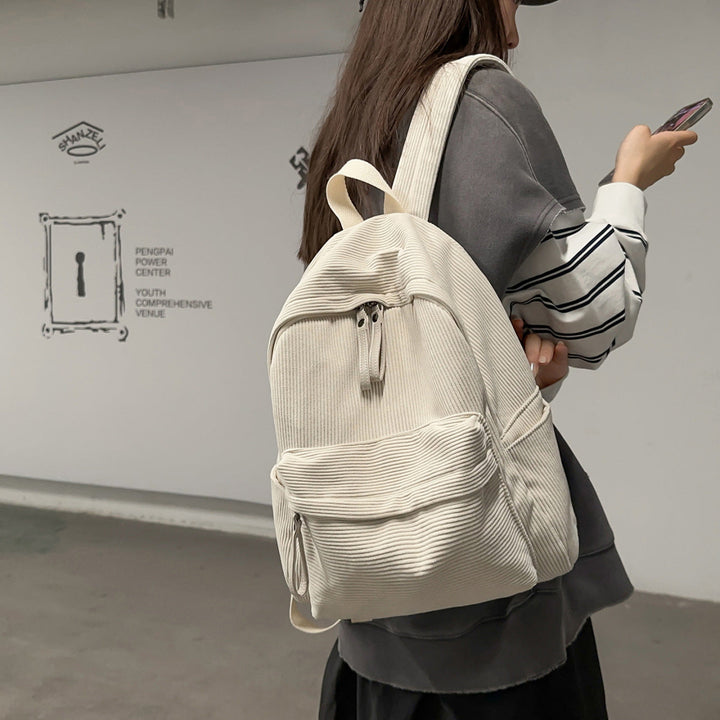 Textured Fabric Casual Backpack Kalsten