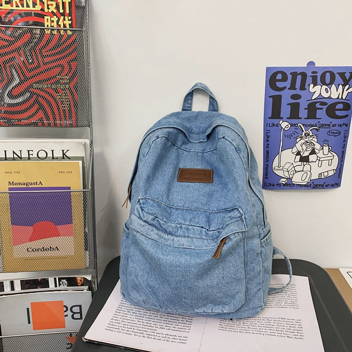 Casual Denim School Backpack