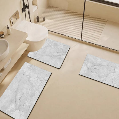 Luxury Marble-Pattern Bathroom Mat Set Acalora