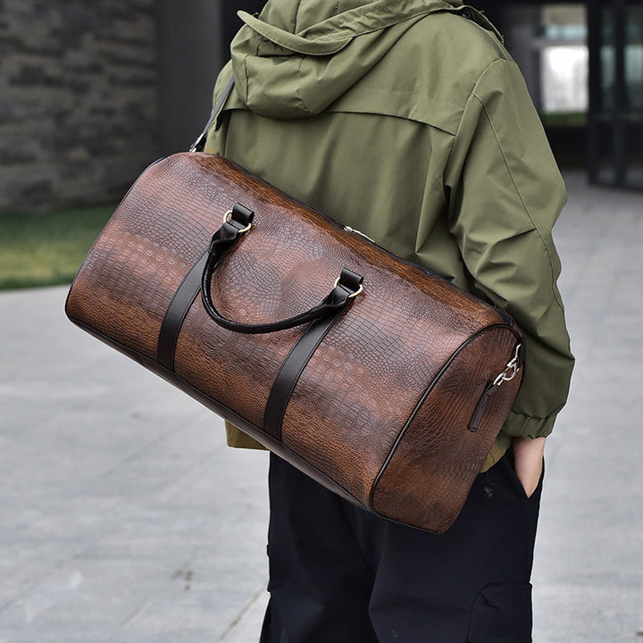 Luxurious Travel Bag Made of High-Quality Faux Leather with Elegant Crocodile Pattern Kalsten