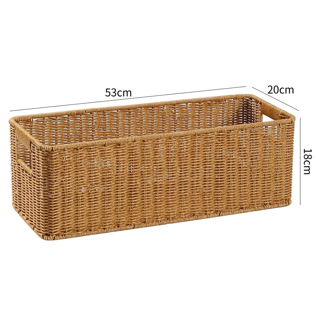 Handwoven Rectangular Storage Basket with Cut-Out Handles Kalsten