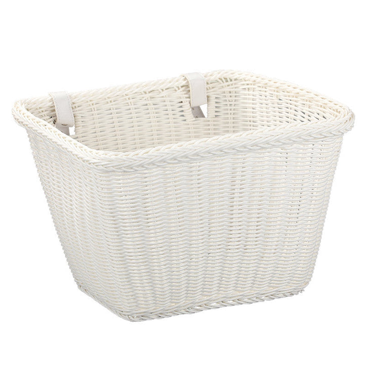 Ladies Versatile Storage Basket with Elegant Leather Handles Kalsten