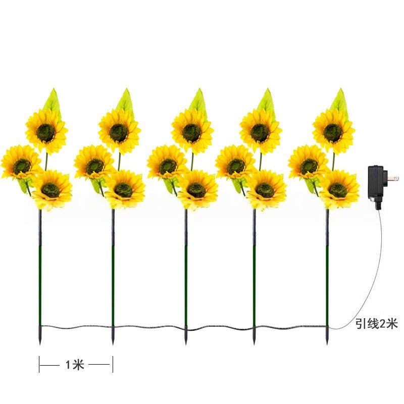 Solar-Powered Outdoor Garden Stake Lights With Realistic Sunflower Blooms And Waterproof Solar Controller Kalsten