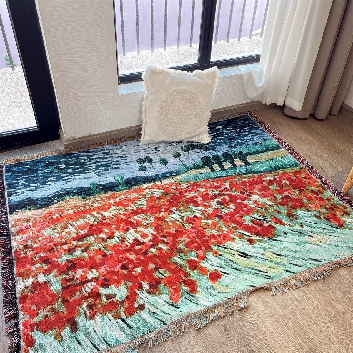 Artistic Floral Tapestry Throw Blanket
