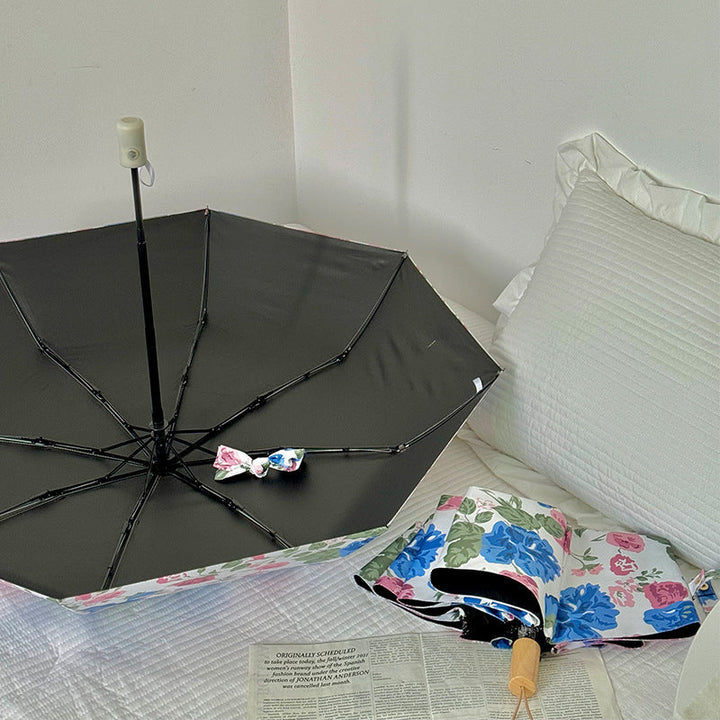 Women's Folding Umbrella with High-Quality Floral Design Kalsten