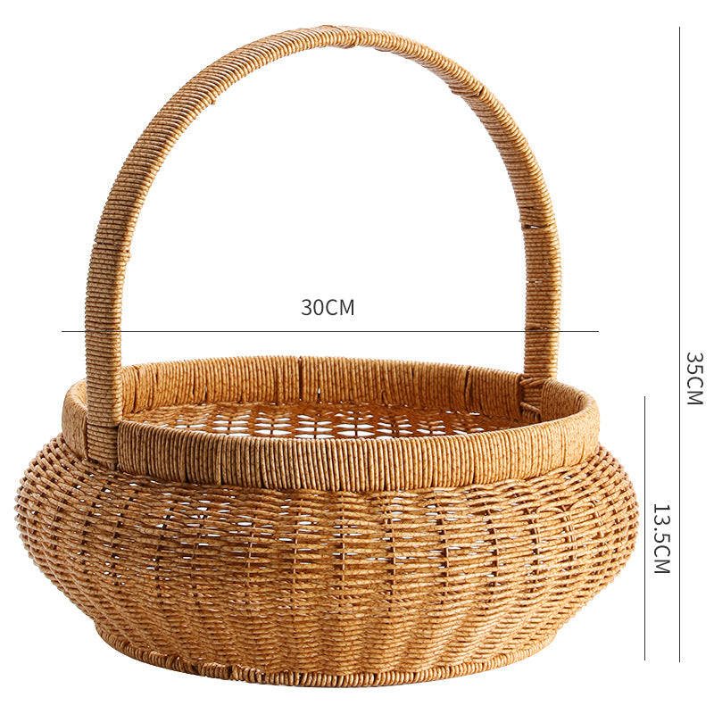 Unisex Handwoven Shopping Basket with Practical Handle Kalsten
