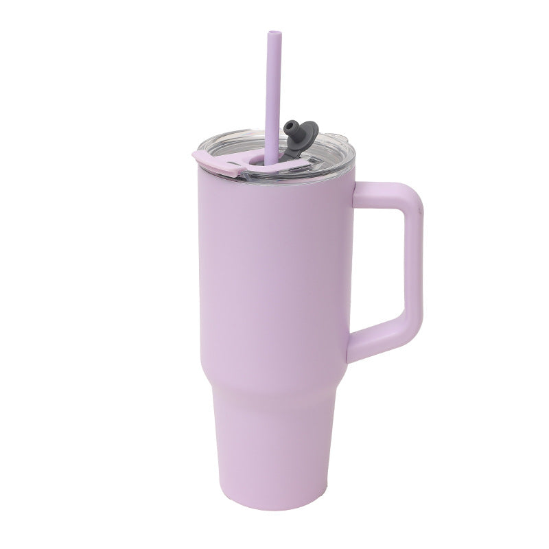 Unisex Insulated Drinking Cup with Handle and Integrated Straw Kalsten