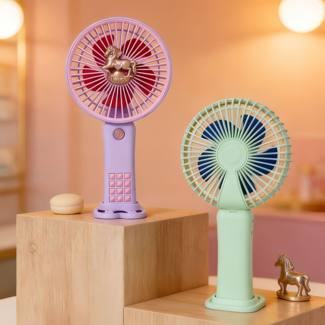 Portable handheld fan with nostalgic horse motif Kalsten