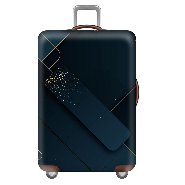 Unisex large hard shell suitcase with sturdy trolley handle and elastic motif protective cover superhero design Kalsten