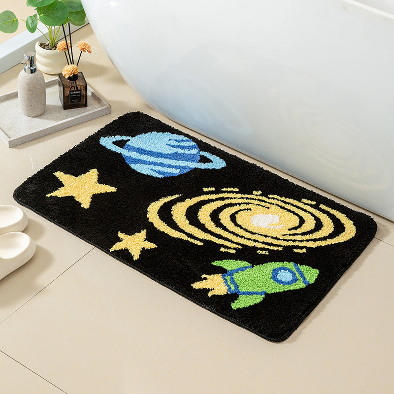 Decorative Space-Themed Bath Mat Kalsten