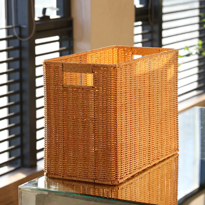 Rectangular Woven Storage Bin with Handles Kalsten