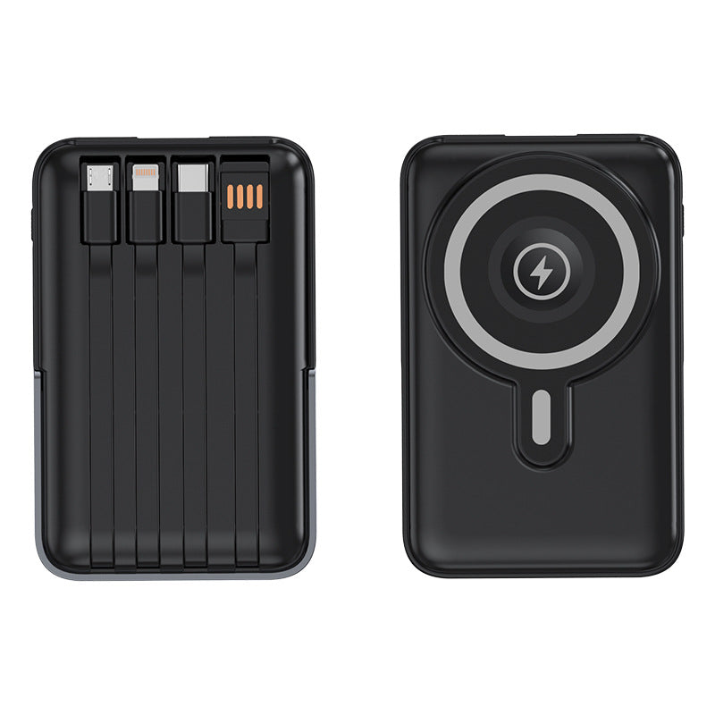 Portable power bank with integrated charging cables and MagSafe function Kalsten