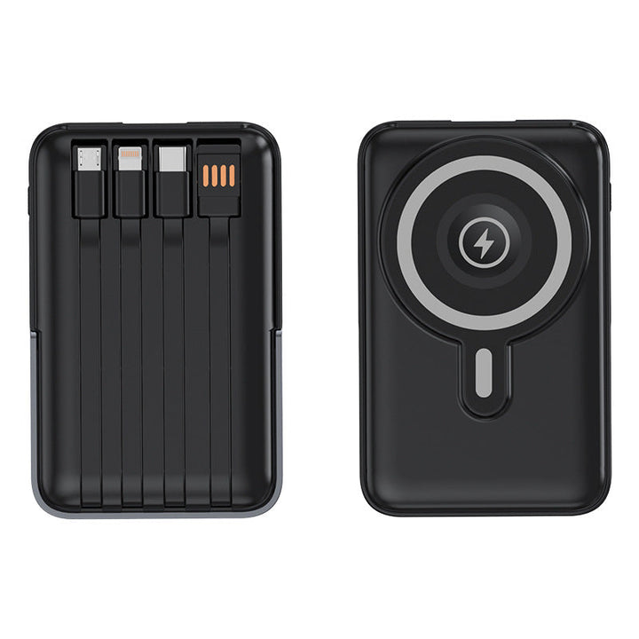 Portable power bank with integrated charging cables and MagSafe function Kalsten