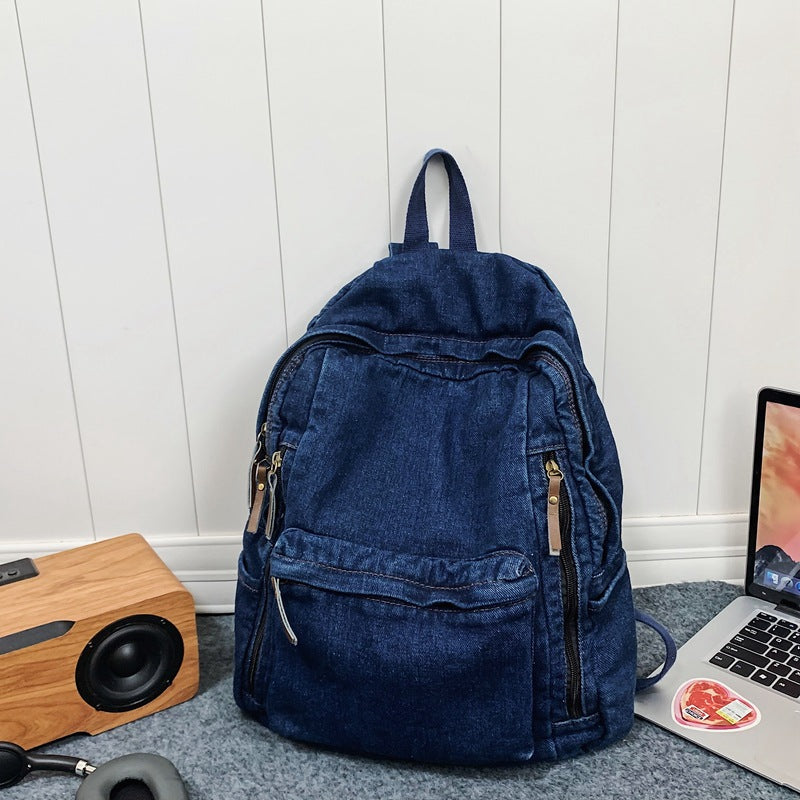 Casual Denim School Backpack