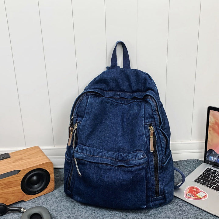 Casual Denim School Backpack