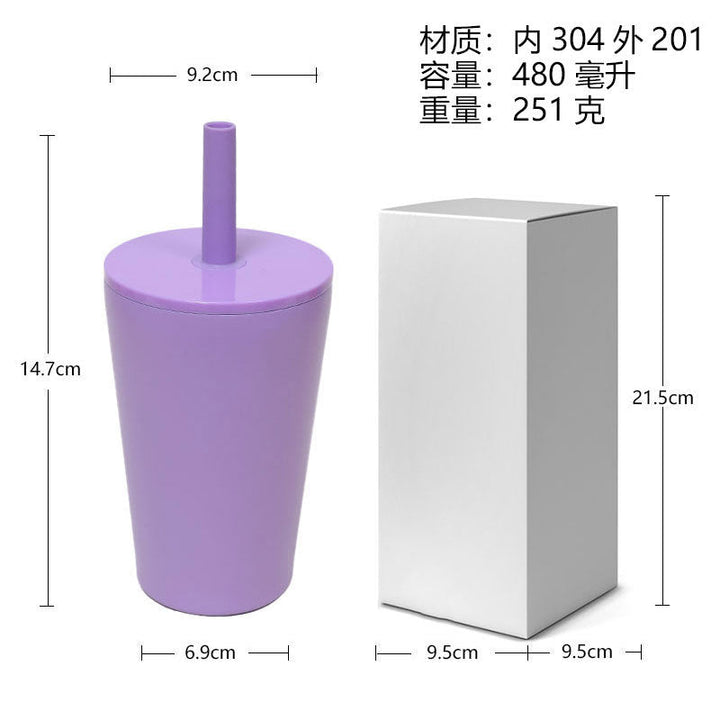 Unisex stylish to-go drinking cup with integrated straw Kalsten
