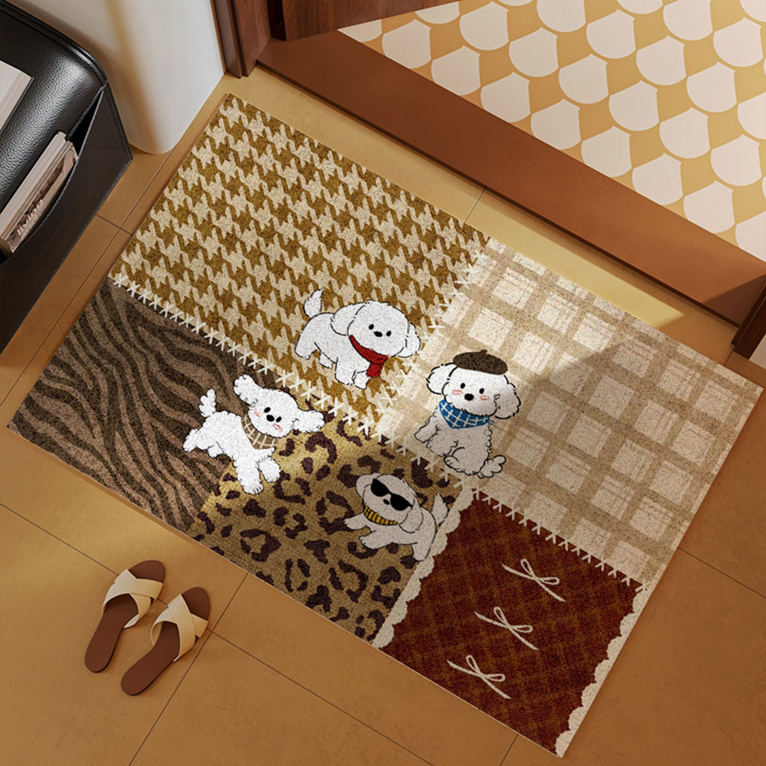 Cartoon Dog-Themed Entryway Mat