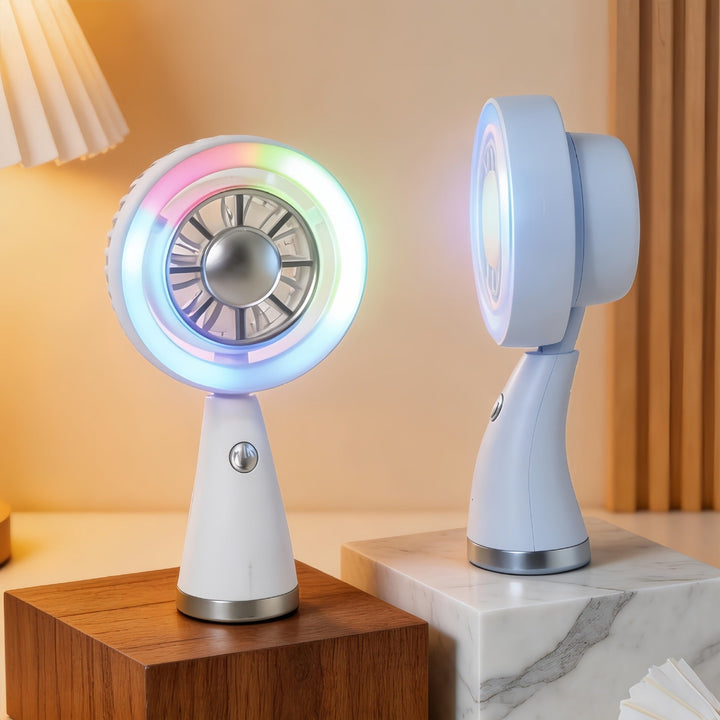 Women Portable RGB Hand Fan with USB Charging Function Kalsten