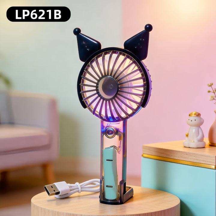 Women Portable Mini Fan with LED Lighting and Convenient USB Connection Kalsten