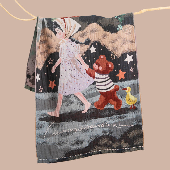 Women's throw blanket with enchanting landscape motif Kalsten