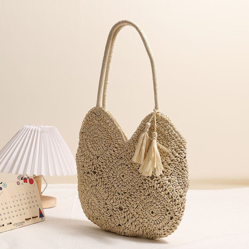 Handmade straw bag with structured design Kalsten