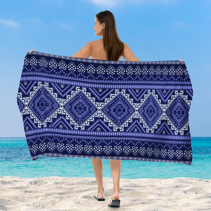 Beach blanket with exclusive geometric tribal design Kalsten