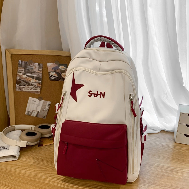 Multifunctional Lightweight Star-Embellished School Backpack