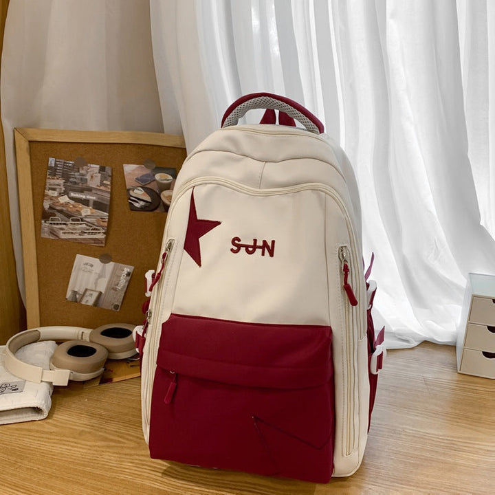 Multifunctional Lightweight Star-Embellished School Backpack
