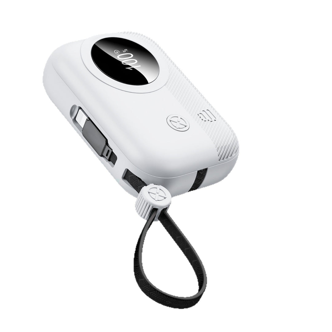 Compact power bank with integrated charging plug and digital humidity indicator Kalsten