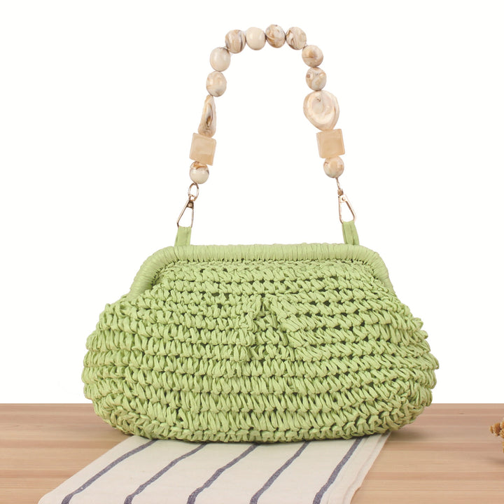 Handbag with Decorative Wooden Handles Kalsten