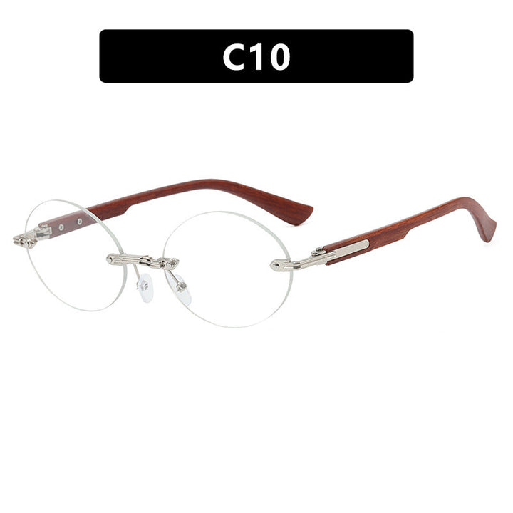 Women's round sunglasses with elegant wooden frame and UV protection Kalsten