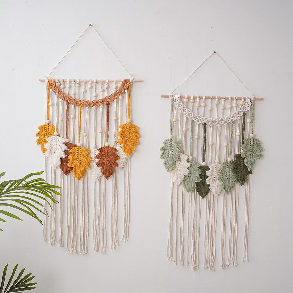 Bohemian Macramé Leaf Wall Hanging Acalora