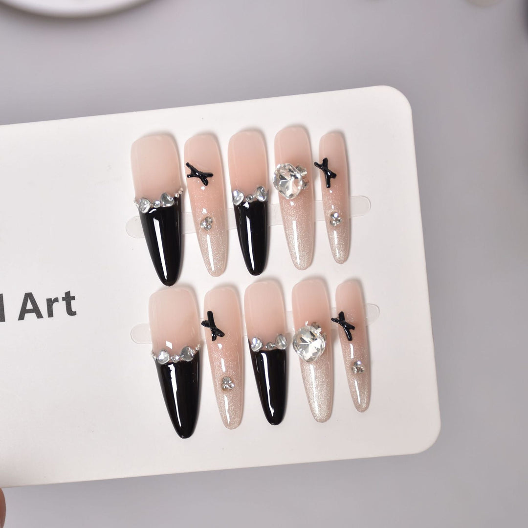 Elegant 3D Embellished Press-On Nail Extensions Kalsten