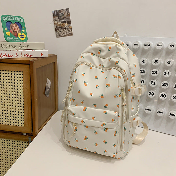 Elegant Floral Print School Backpack