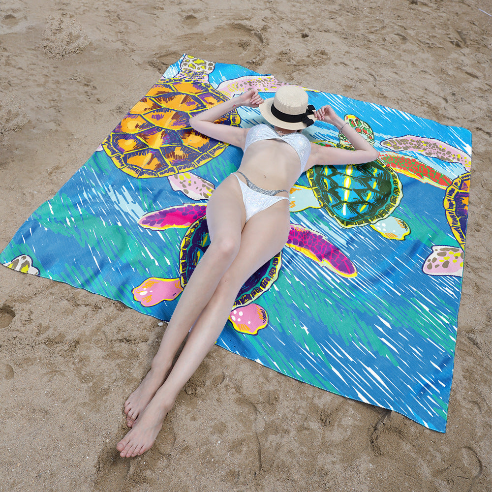 Beach blanket with colorful turtle pattern Kalsten