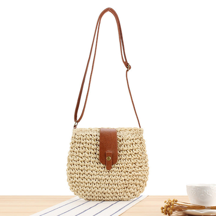 Braided shoulder bag with leather accents Kalsten