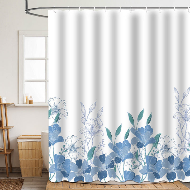 Floral Patterned Bathroom Shower Curtain Kalsten