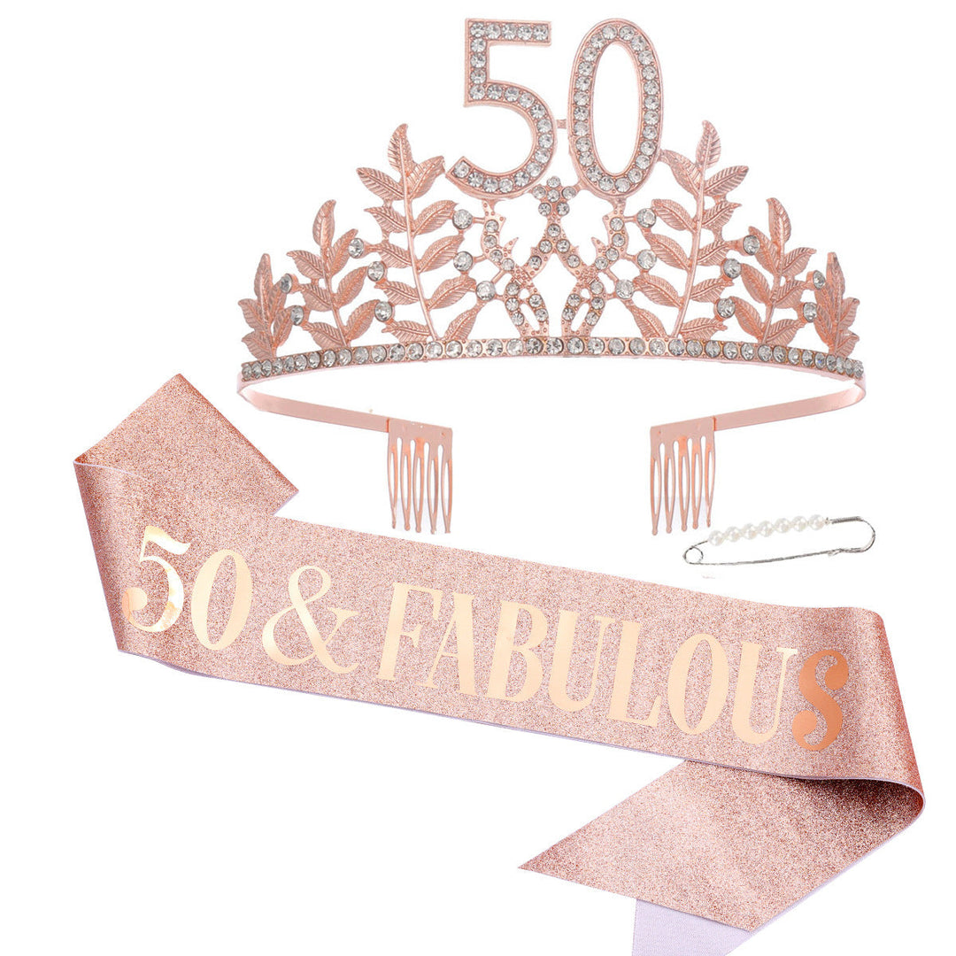 Women's Glamorous Birthday Crown with Shining Rhinestones Kalsten