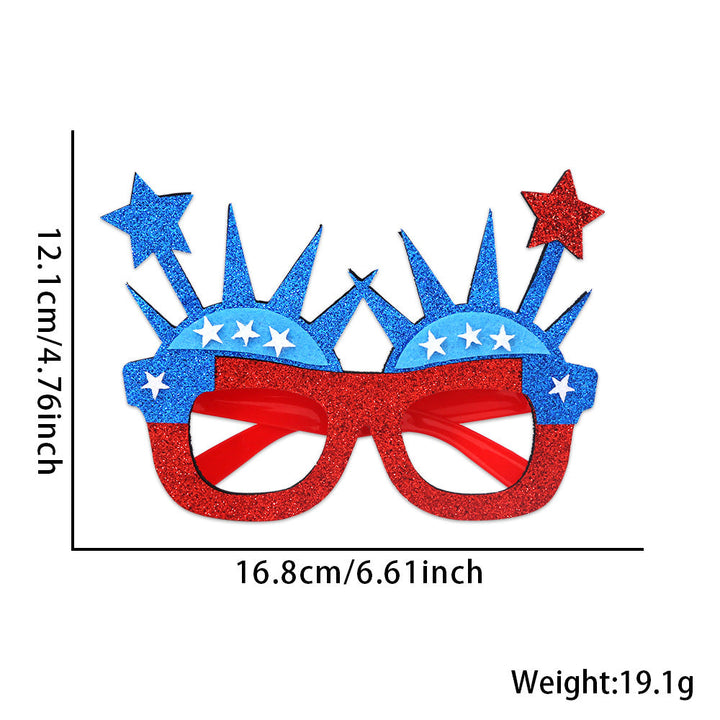 Unisex nan patriotic glitter novelty party glasses with USA letter topper Kalsten