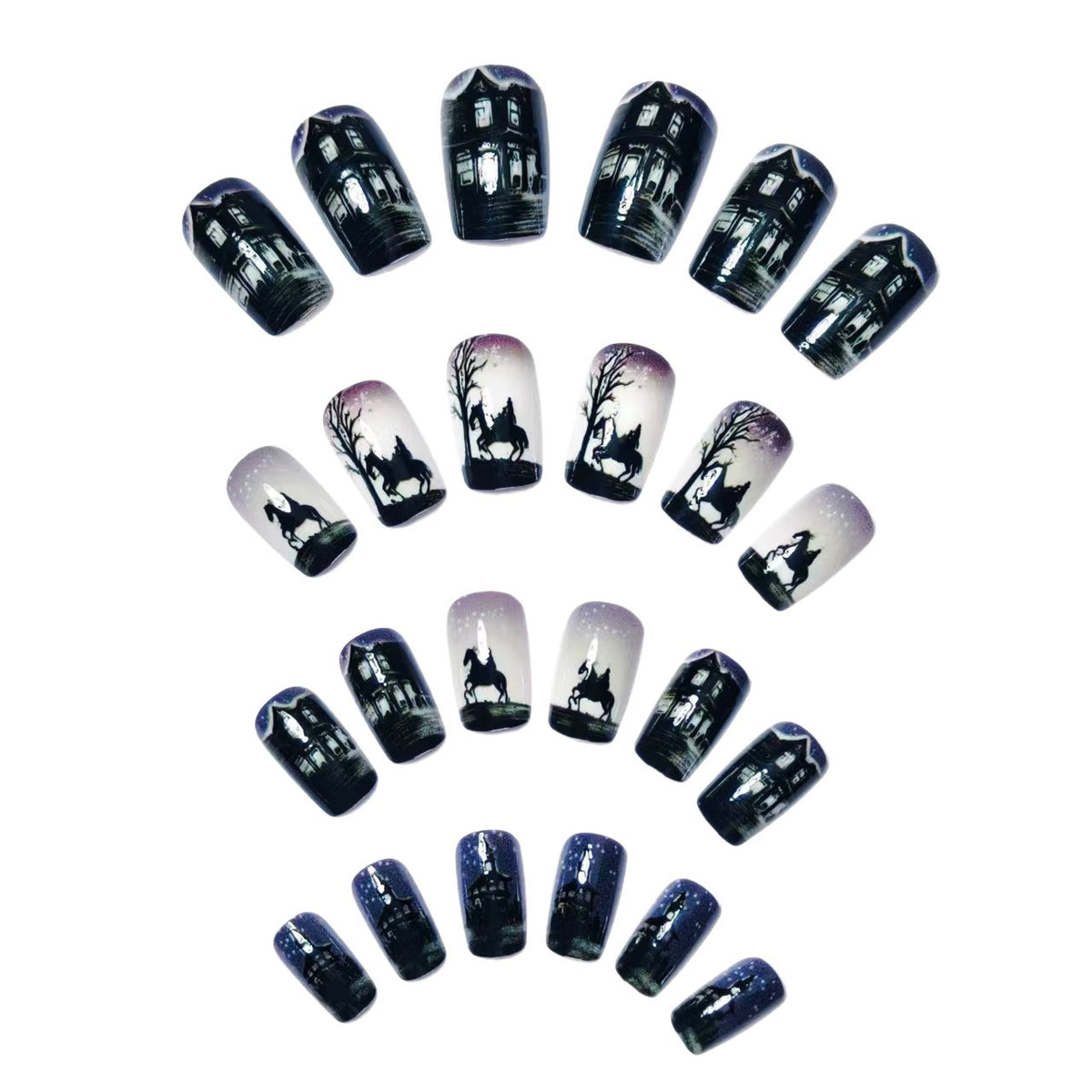 Artistic Night Scene Nail Art Acalora