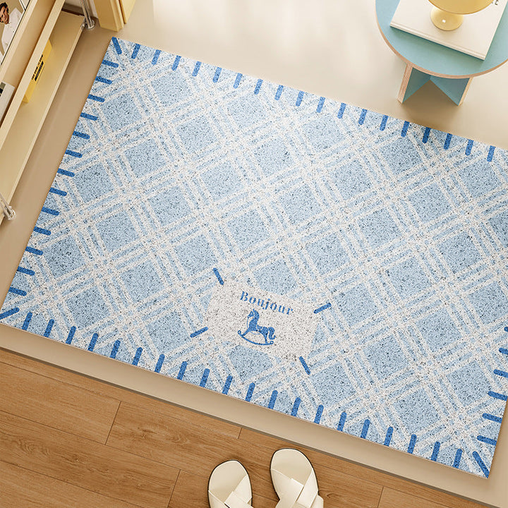 Elegant Plaid Decorative Floor Mat
